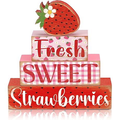 Adorable Strawberry Tiered Tray Decor