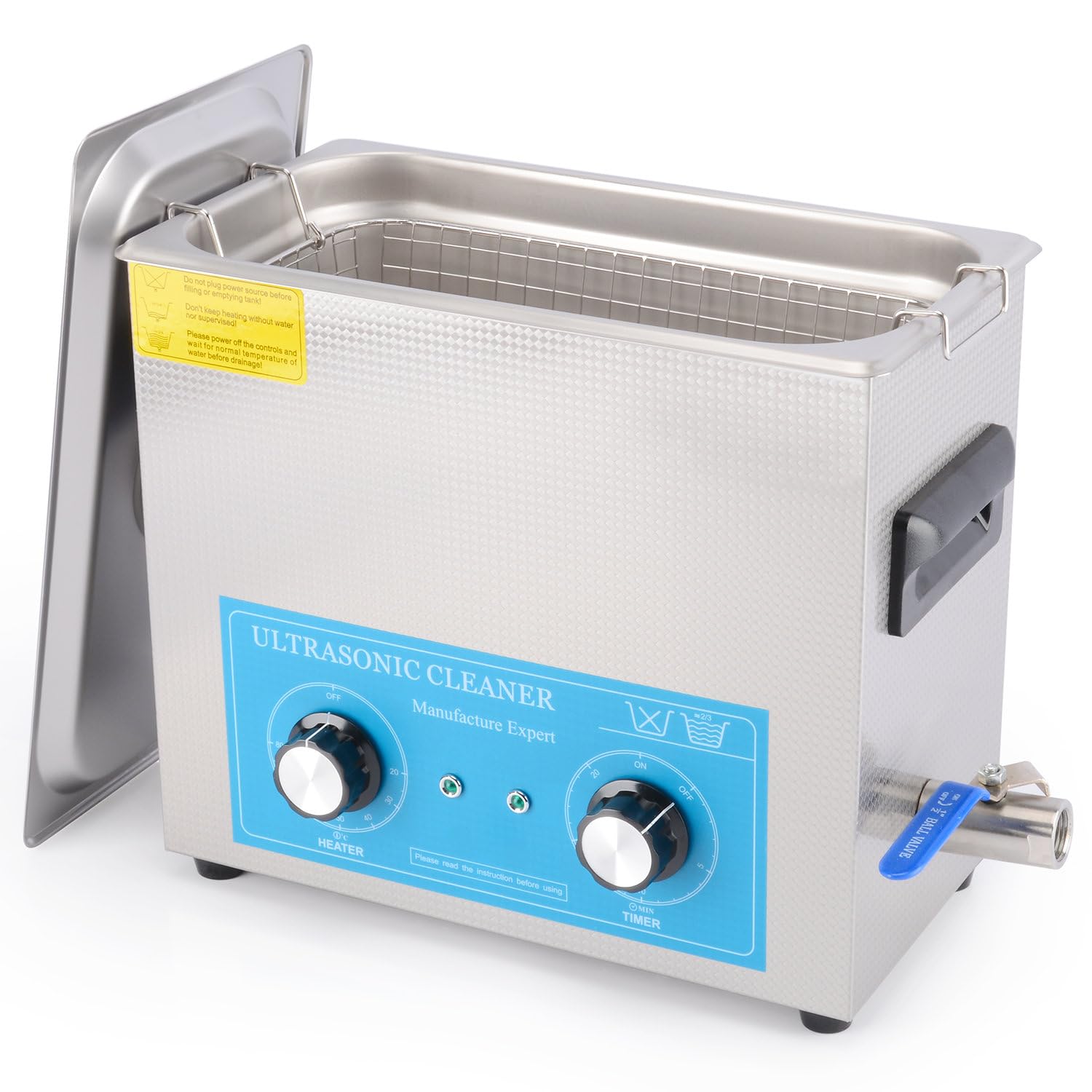 stonylab Myjka Ultradźwiękowa 6,5 L, Stal Nierdzewna 304, Mechaniczny Panel Sterowania z Ogrzewaniem i Timerem, 40kHz 220V, do Laboratorium, Czyszczenia Biżuterii, Okularów i Części