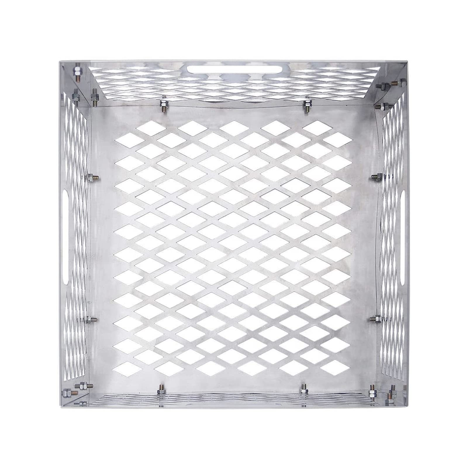 Cesta de carbón para Oklahoma Joe, cesta de carbón vegetal de acero inoxidable, caja de carbón de acero inoxidable plateada compatible con la mayoría de parrillas de ahumador compensadas de 30