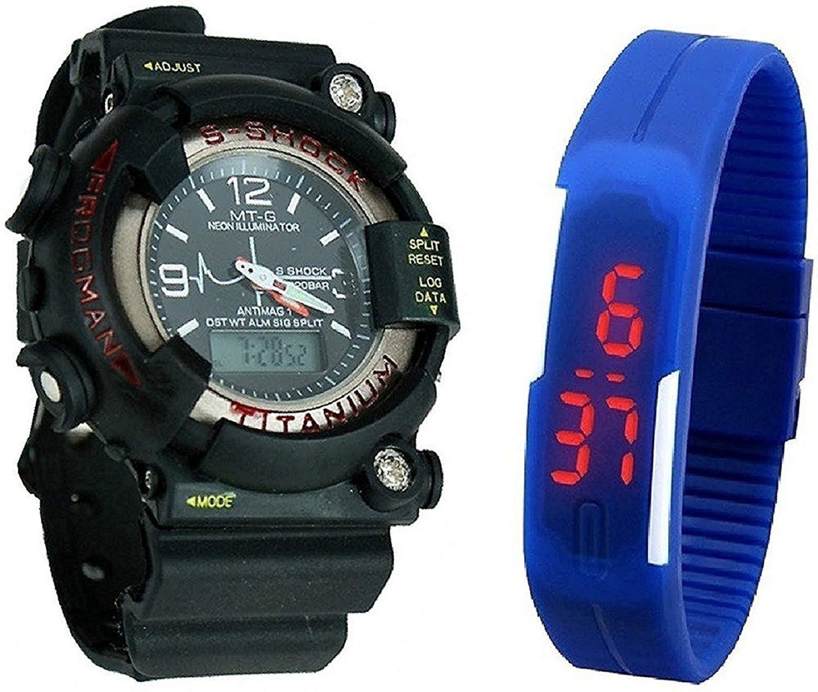 shopPrime Black & Blue Dial Combo Watches (B07Q8GMBJB) Amazon Price History, Amazon Price Tracker