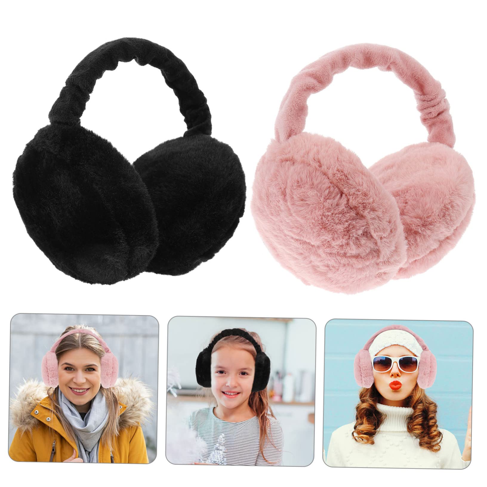Orejeras de Felpa Plegables 2 Piezas de Poliéster para Invierno