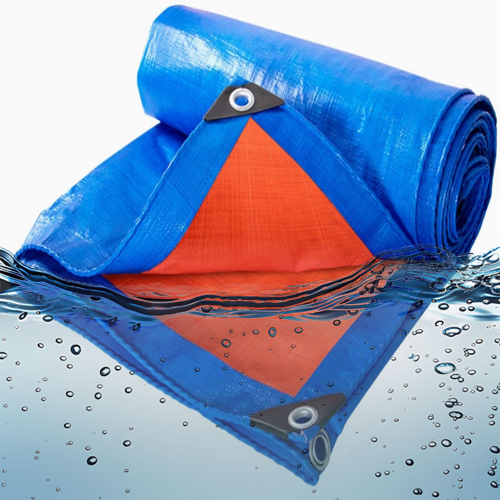 Tarpaulin Waterproof Heavy Duty 330 x 440 cm Weatherproof Snow Dust UV Cover Tarp Ground Sheet Reinforced Eyelets, Tear Resistant for Garden Furniture Camping, Blue