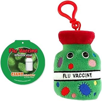 GIANT MICROBES Flu Vaccine Keychain Learn about Immunology and the Flu, Educational Gift for Friends, Students, Doctors, Nurses, Scientists, Pharmacists and Anyone with a Healthy Sense of Humor