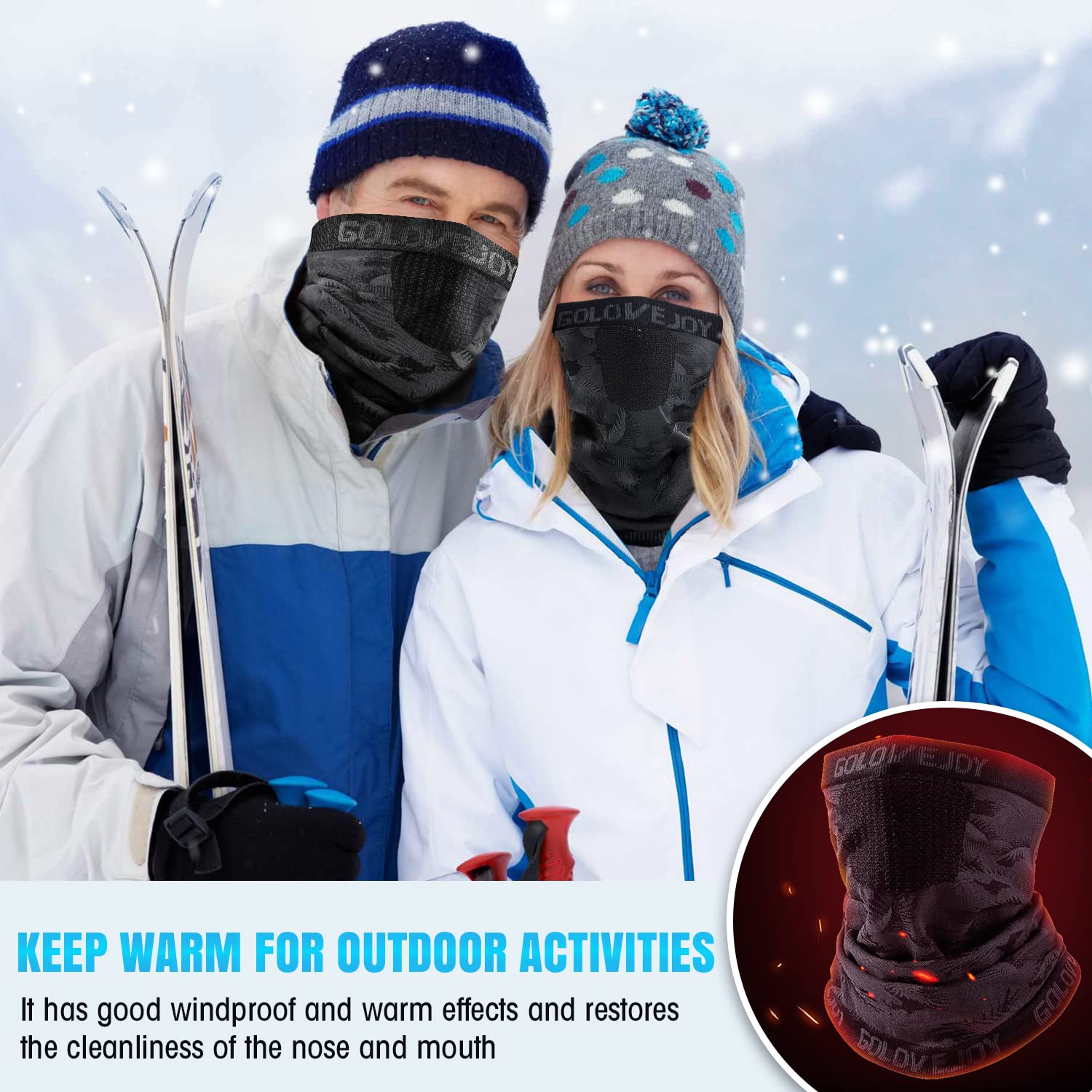 ENONEO Scaldacollo Running Termico Uomo Donna Traspirante Antivento Scaldacollo Sportivo Elastico Sciarpa Scaldacollo Tubolare Inverno Passamontagna Sci Copricollo Moto Bandana Bici Ciclismo