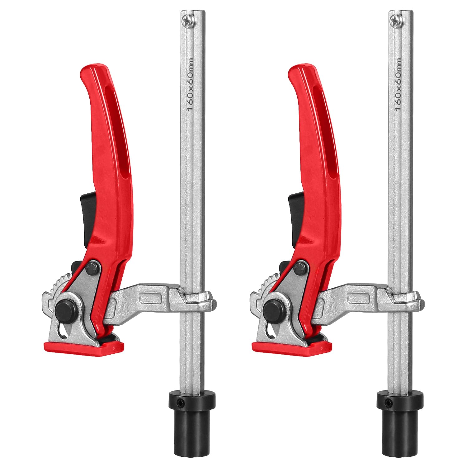 TOOLCOOL MFT Table Workbench Quick Ratchet Bench Dog Clamp 3/4 Inch Dog Hole Clamp Hold Down Clamp for Woodworking (2 Pack)