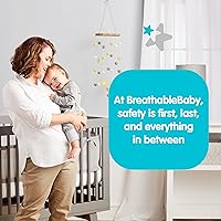 Vista 2 de Forro de malla transpirable para cunas de tamaño completo (gris, 9 pulgadas (paquete de 1))