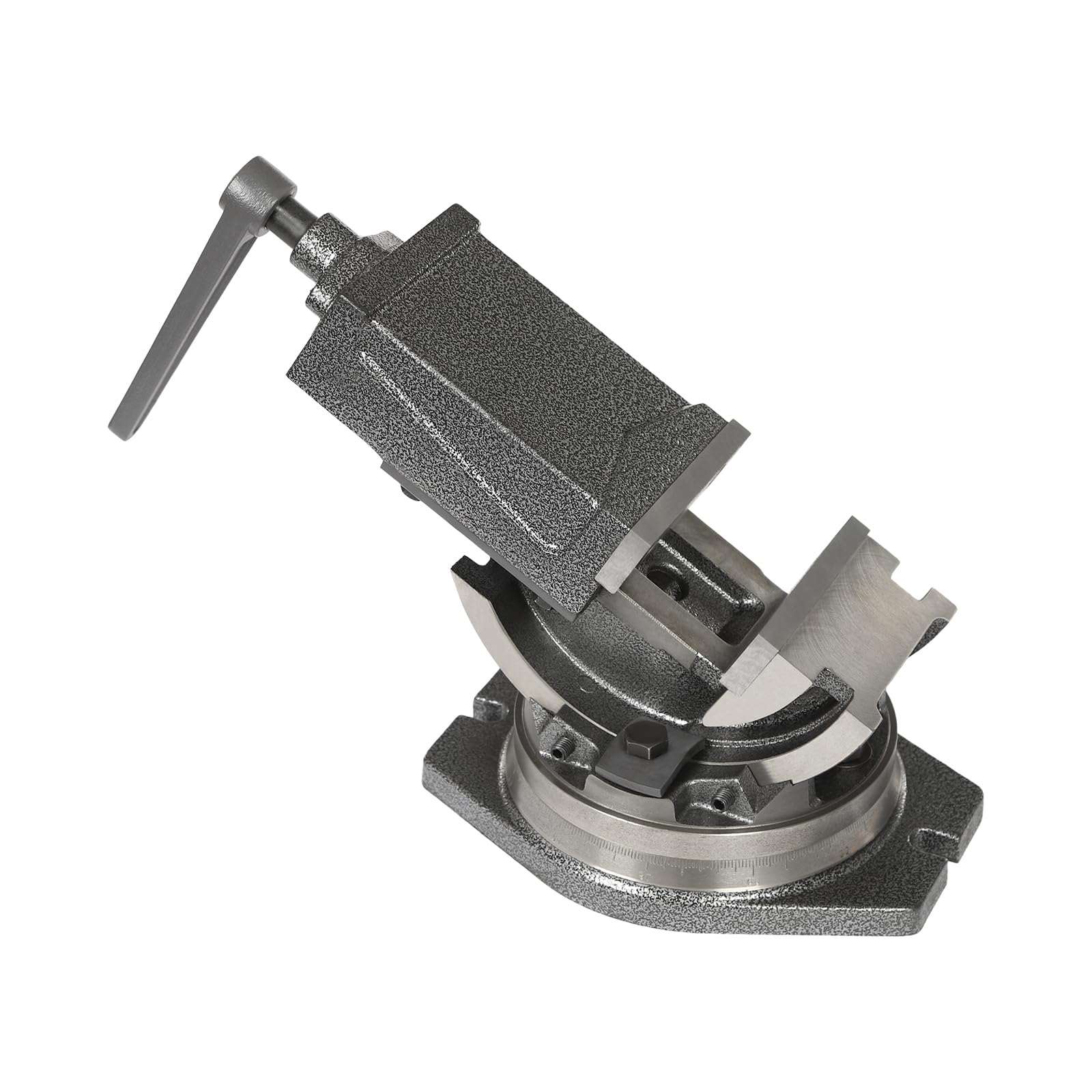 Schraubstock 2-Achsen Kippbar Drehbar Maschinenschraubstock 100mm,0-90°-Standardskala, 360° drehbare Chassis ermöglicht für Schleifmaschinen, Fräsmaschinen, Haus, Werkstatt, Fabrik