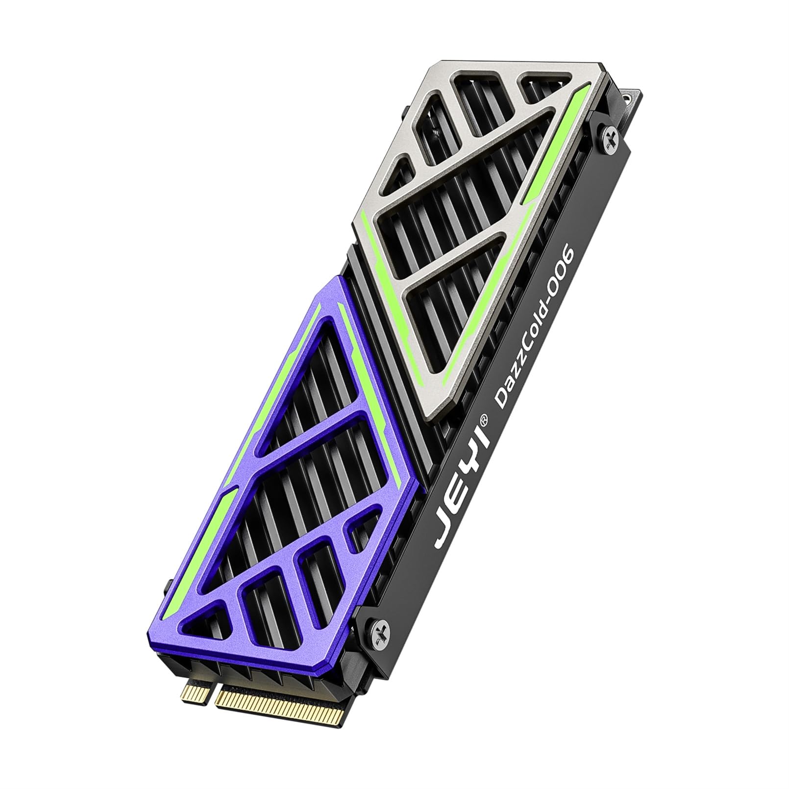 JEYI NVMe M.2 SSD Heatsink,Magnesium Aluminum Alloy High-Efficiency Heatsink with Thermal Silicone Pad for PS5/mATX/MiniATX，Compatible with Samsung 990 EVO Plus/990 PRO/980 Pro/980 EVO/970 Pro/970 EVO DazzCold-006