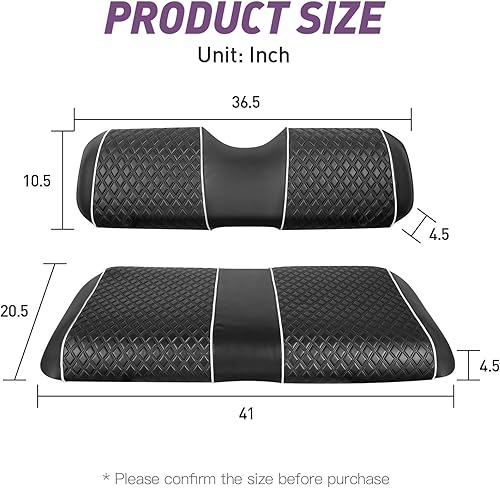 Miniatura 7 de NOKINS Fundas de asiento de carrito de golf para EZGO TXT 1994-2013 OEM ordinario cojín de asiento delantero delantero, respaldo, fundas de asiento