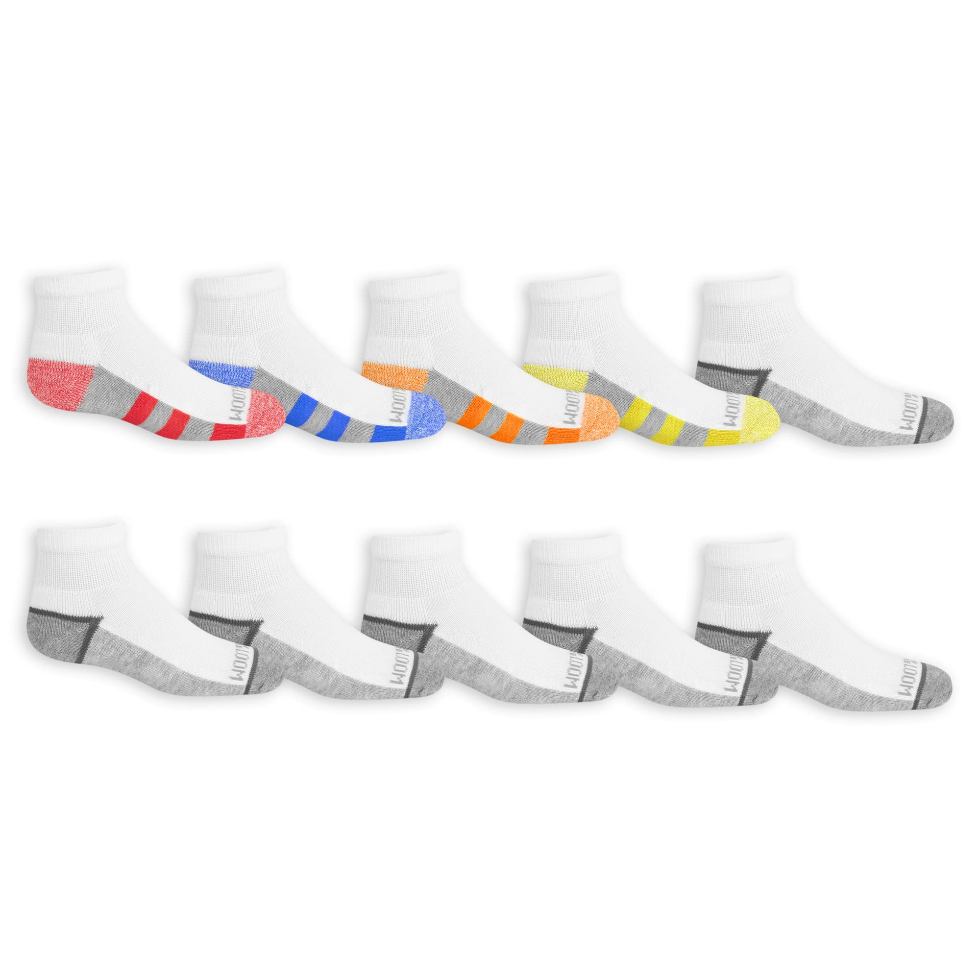 Snapklik.com : Fruit Of The Loom Boys Half Cushion Socks 10 Pairs