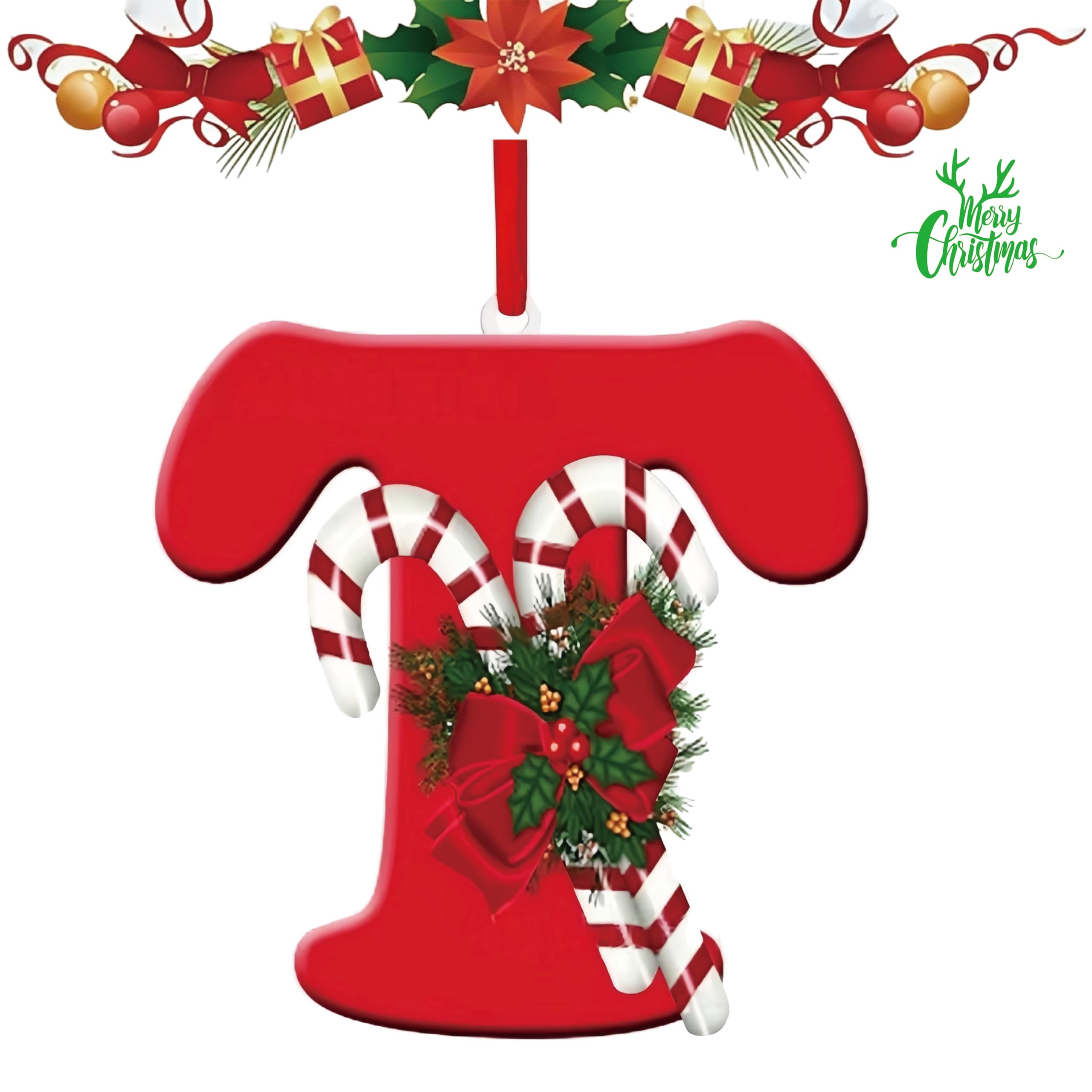 Zhihehui Letters-T Letter Hanging Christmas Tree Decoration Is A Must-Have For Personalized Diy Christmas Decoration. It Is Sturdy, Not Easily Damaged Or Deformed, And Can Be Used Both Indoors And Outdoors (Letters-T)