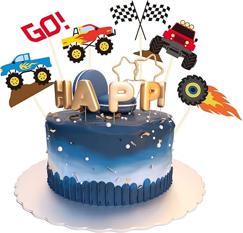 Miniatura 4 de 48 piezas Monster Truck Blaze Car Cupcake Toppers RACIN - Decoración para tartas de bebé, fiesta de cumpleaños