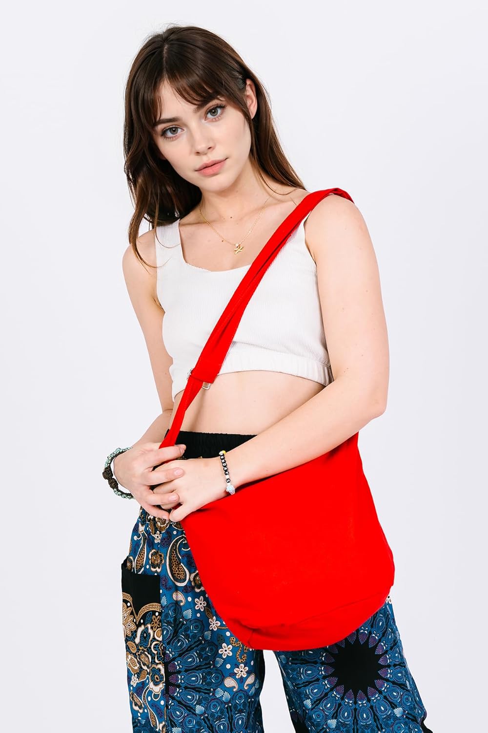 Your Cozy Hobo Sling Bags For Women Crossbody Bag Thai Top Handmade Shoulder Bag with Adjustable Strap