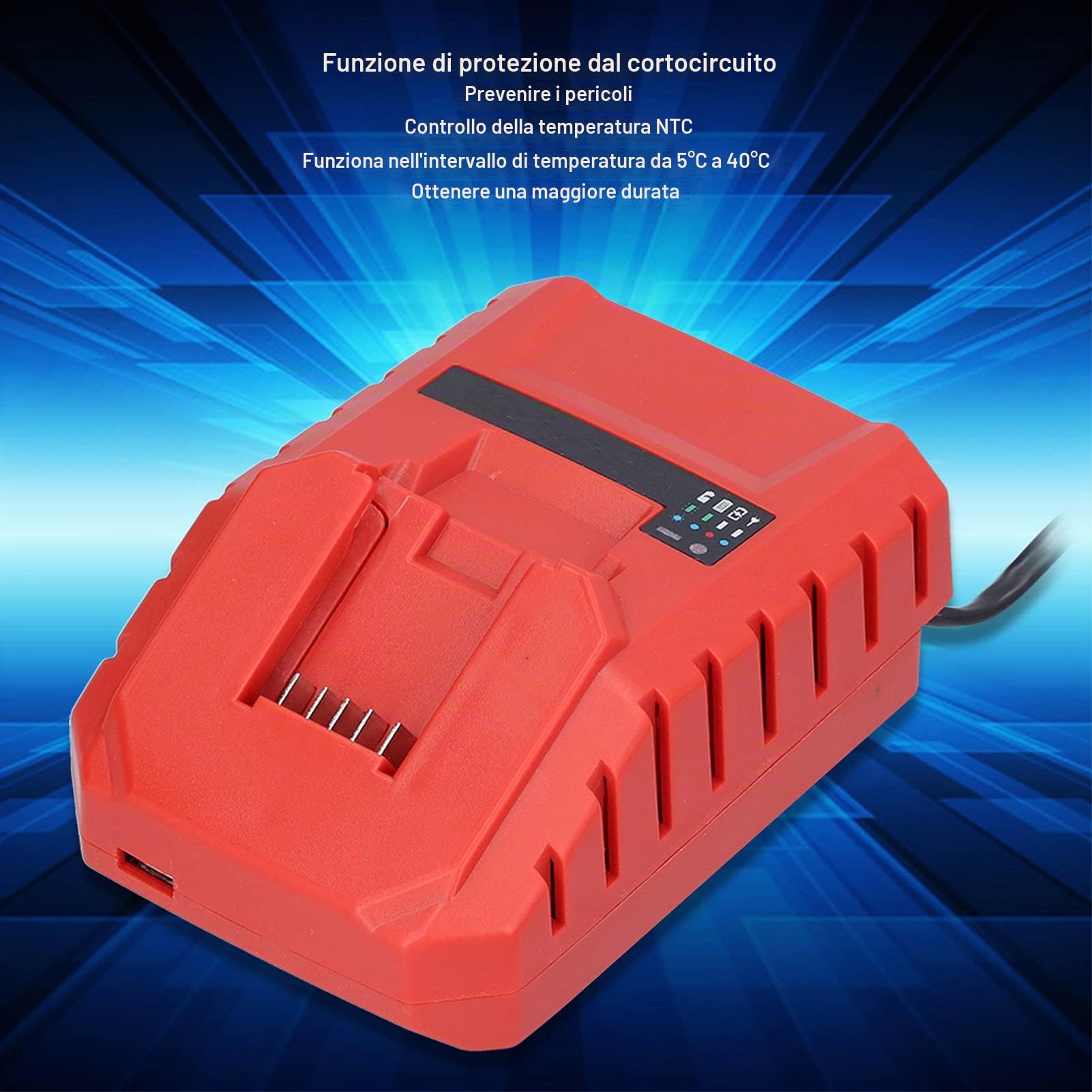 Caricabatterie, Accessori per Utensili Elettrici di Ricambio per Caricabatterie Portatili per 12V C4/12‑50 100‑240V (Spina UE)