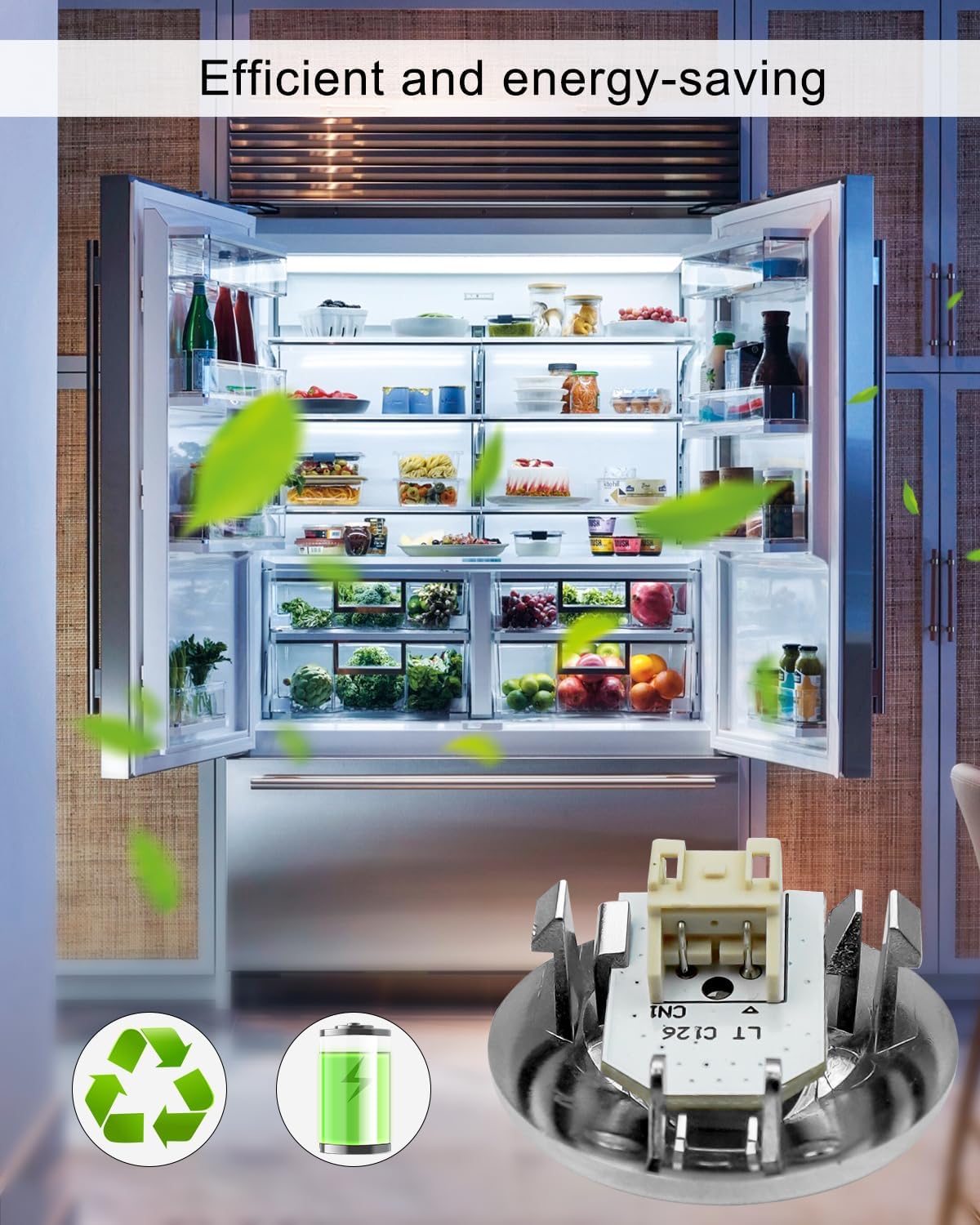 Refrigerator LED Light Assembly Replace WR55X11132 WR55X25754 3033142 PS4704284 AP5646375 Fit for GE Refrigerator Light Bulb