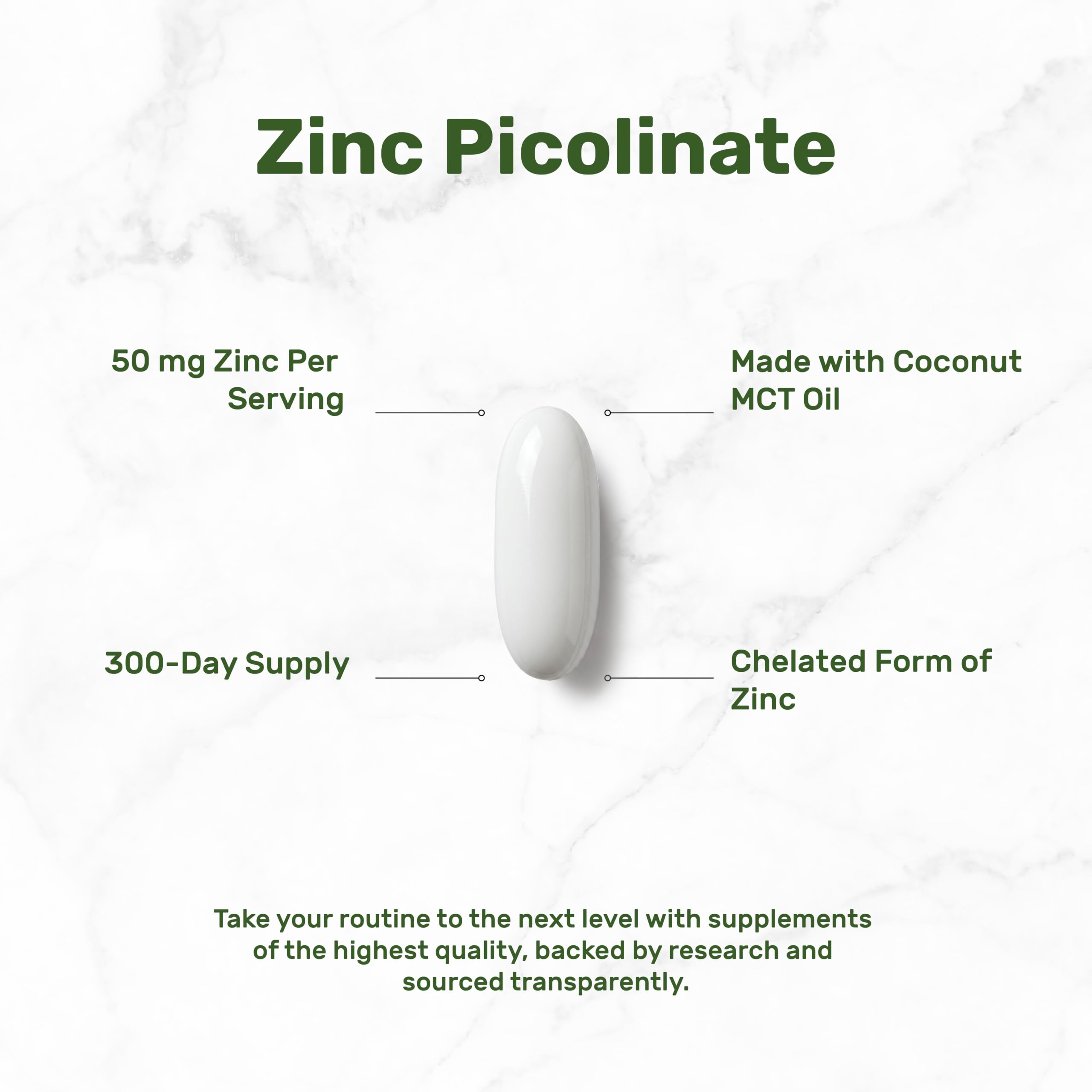 Zinc Picolinate 50 mg Per Serving with MCT Oil, 300 Softgels — Amazon image 3