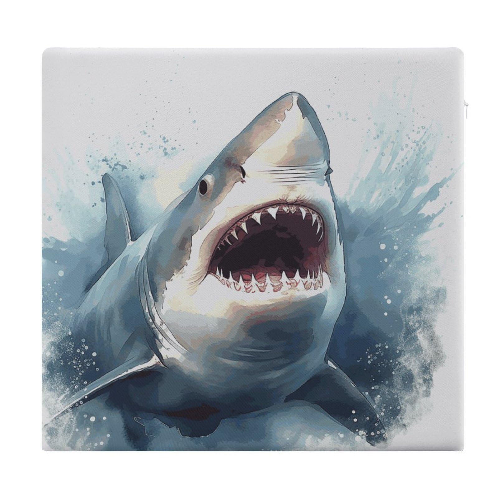 Adfgyerh Style Shark In The Sea Cushions Memory Foam For Adults, Seat Cushion Chair Pads Soft, Square Pillows For Dining, Kitchen, Office, Patio Chairs