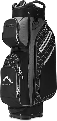 Bolsa de carrito de golf de 14 vías con parte superior divisora de longitud completa y múltiples bolsillos, bolsa de golf para hombres con asas y
