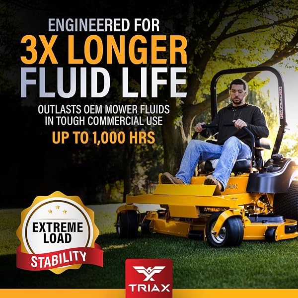 TRIAX Trans Zero 20W-50 Huile Synthétique pour Transmission Hydrostatique - Pour Tondeuses à Zéro Rayon de Braquage et Tondeuses Autoportées Zero Turn - Longue Durée et Protection Maximale 3.785 ltr. - 5