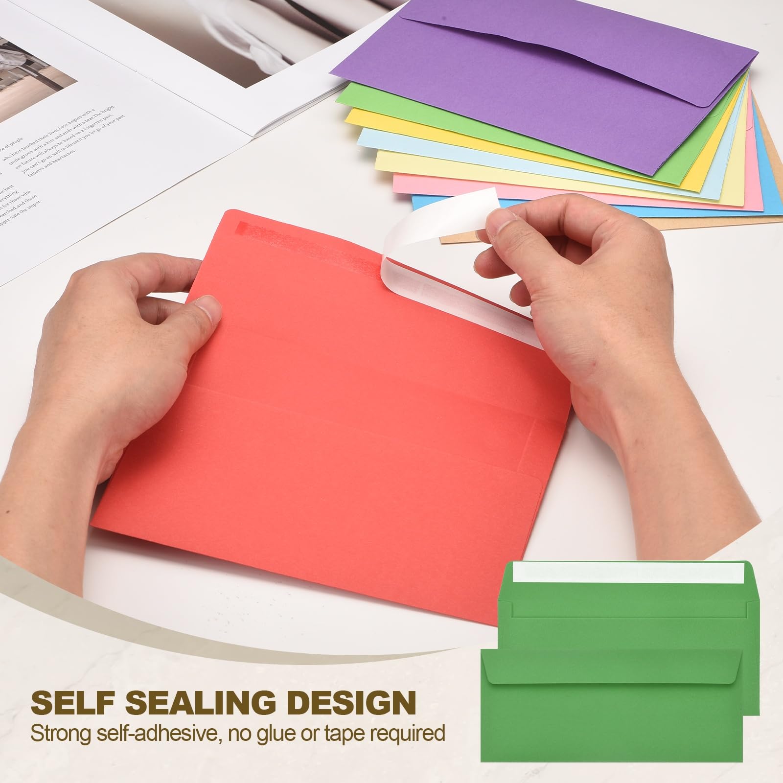 PATIKIL 60 Pack Light Dark Green #10 Business Envelopes - Image 4
