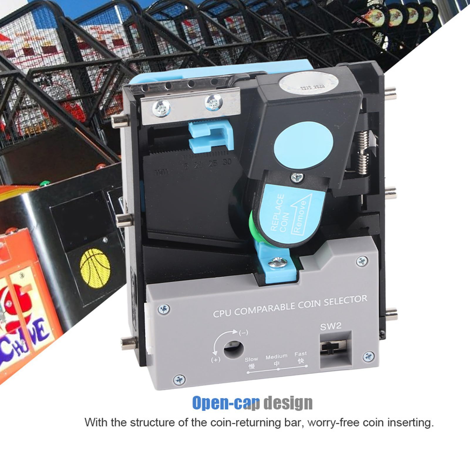 Selector de Monedas de TW-800lll, Aceptador Monedas Inversión Rápida Acero Inoxidable para Juegos a Gran Escala, 900 Uds./min