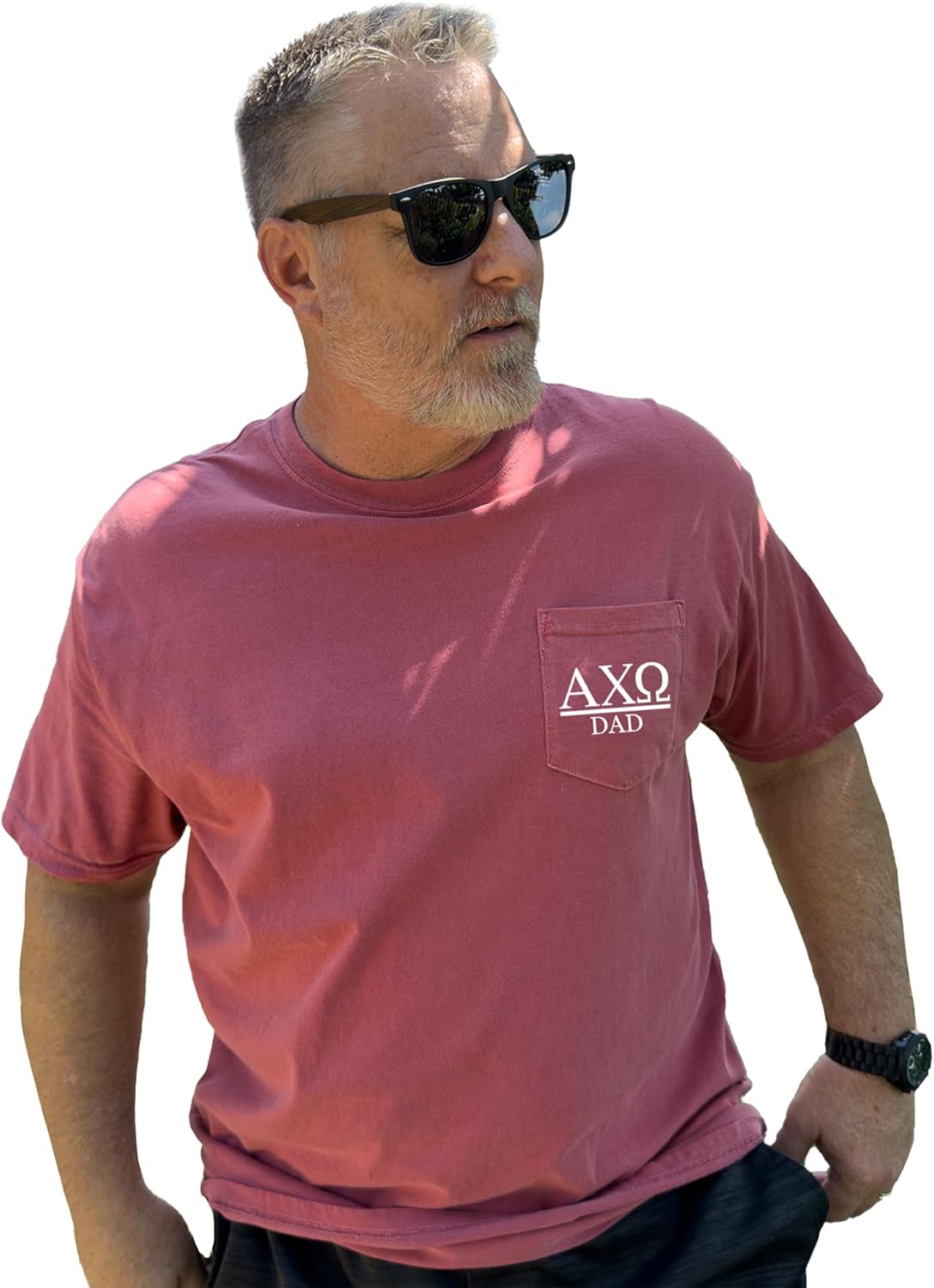 Alpha Chi Omega Dad Shirt Sorority Comfort Colors Pocket Tee