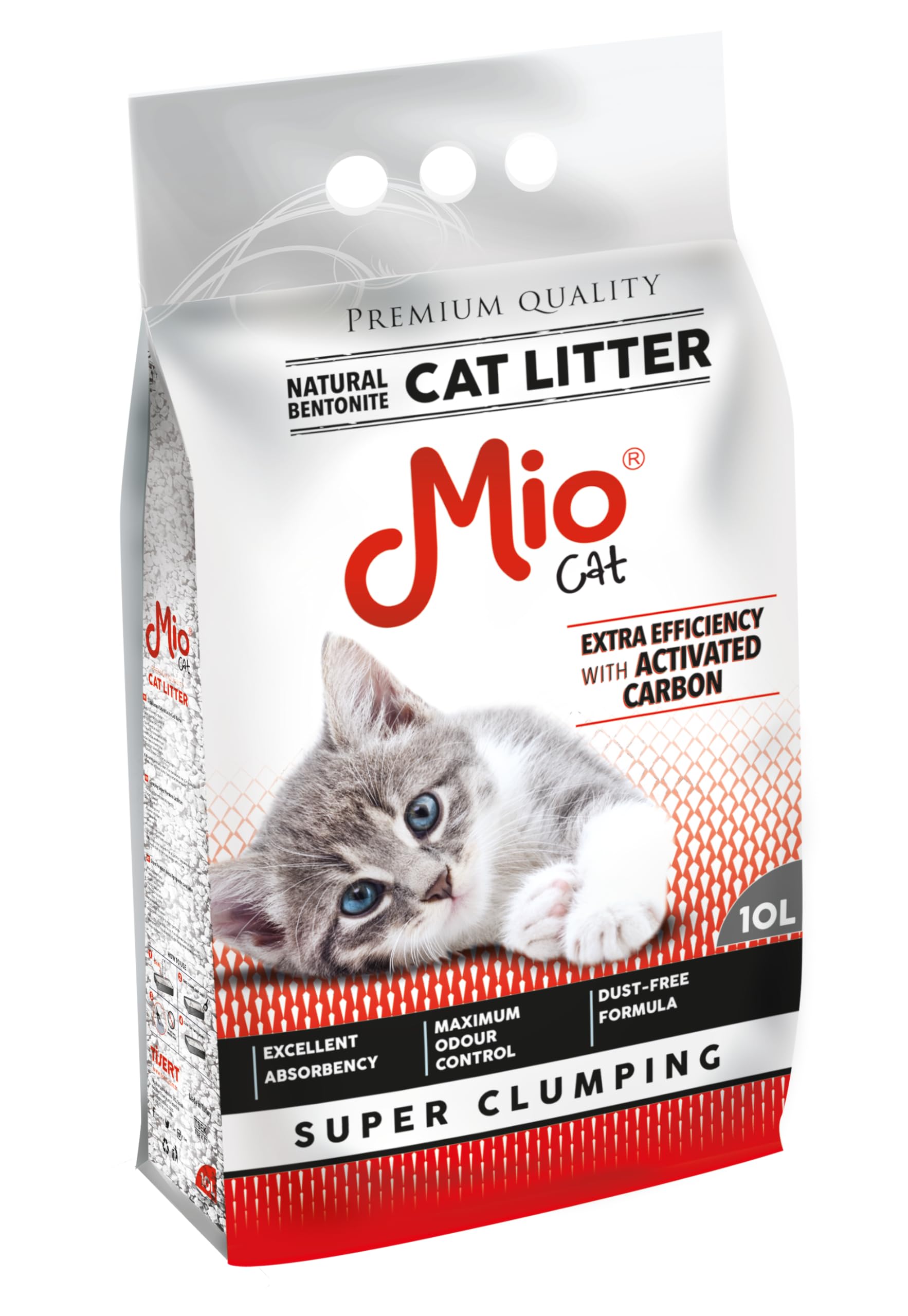 Mio Kedi Kumu, 10 lt. Aktif Karbonlu Bentonit