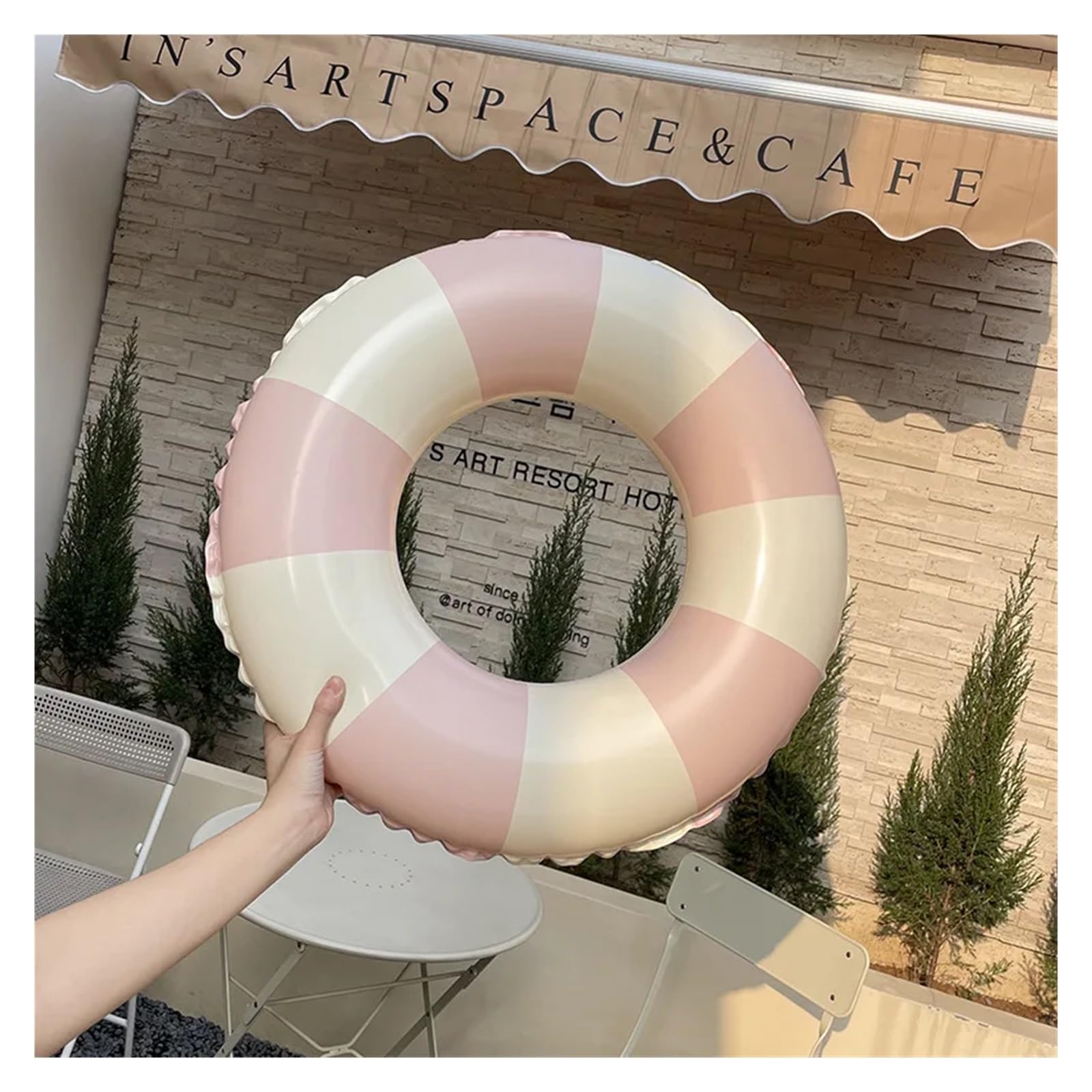 Jeux Gonflable Piscine Bouée de Natation Gonflable en Forme de Donut, bouée de Natation, bouée de Natation, Jeu Aquatique(White)