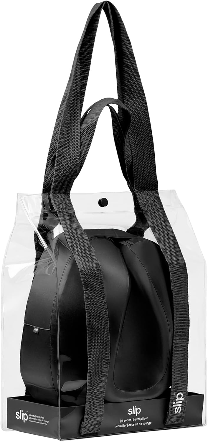 SLIP Jet Setter Travel Pillow - Black | Pure 100% Mulberry Silk | Soft & Comfortable, Ultra Soft & Comfortable - Travel Neck Pillow - Image 3