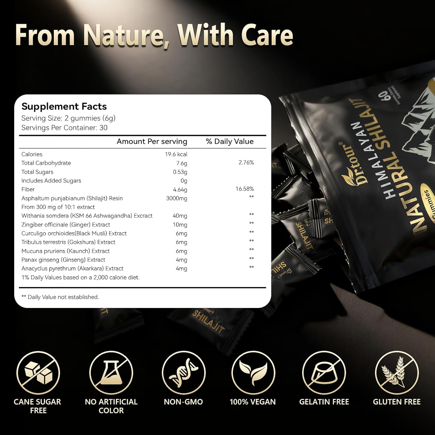 Shilajit for Men & Women - Himalayan Shilajit Gummies & 100% Pure Natural Shilajit Gold Resin - Ashwagandha for Men, Fulvic Acid, 85+ Minerals, Energy & Immune - Supplement 60 Gummies
