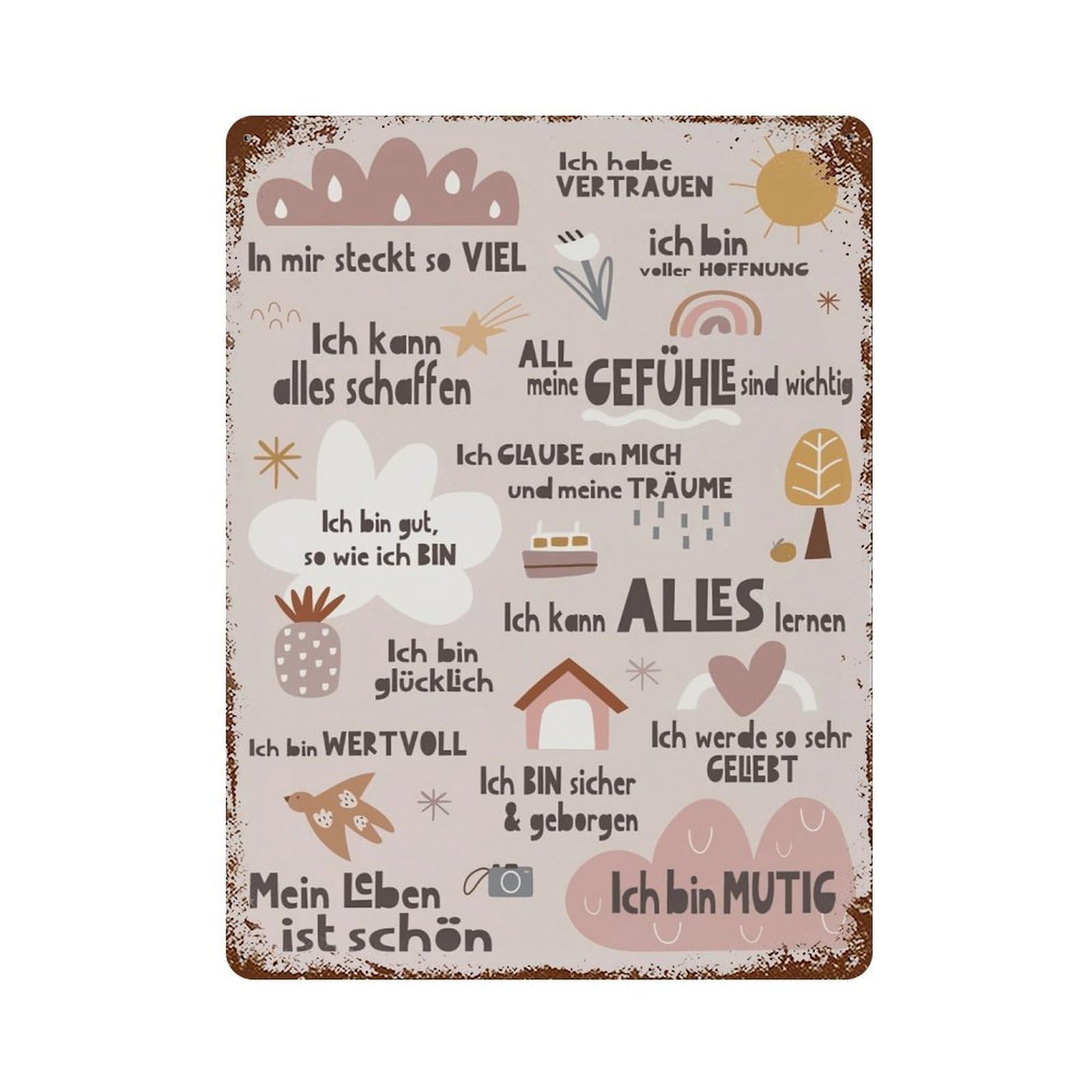 xiaoxiaoshen Affirmation Quote Mental Health Wall Decor Art Metal Tin Poster Modern Home Decor Art Home Bar Shop Decorations Vintage Sign 40x30cm