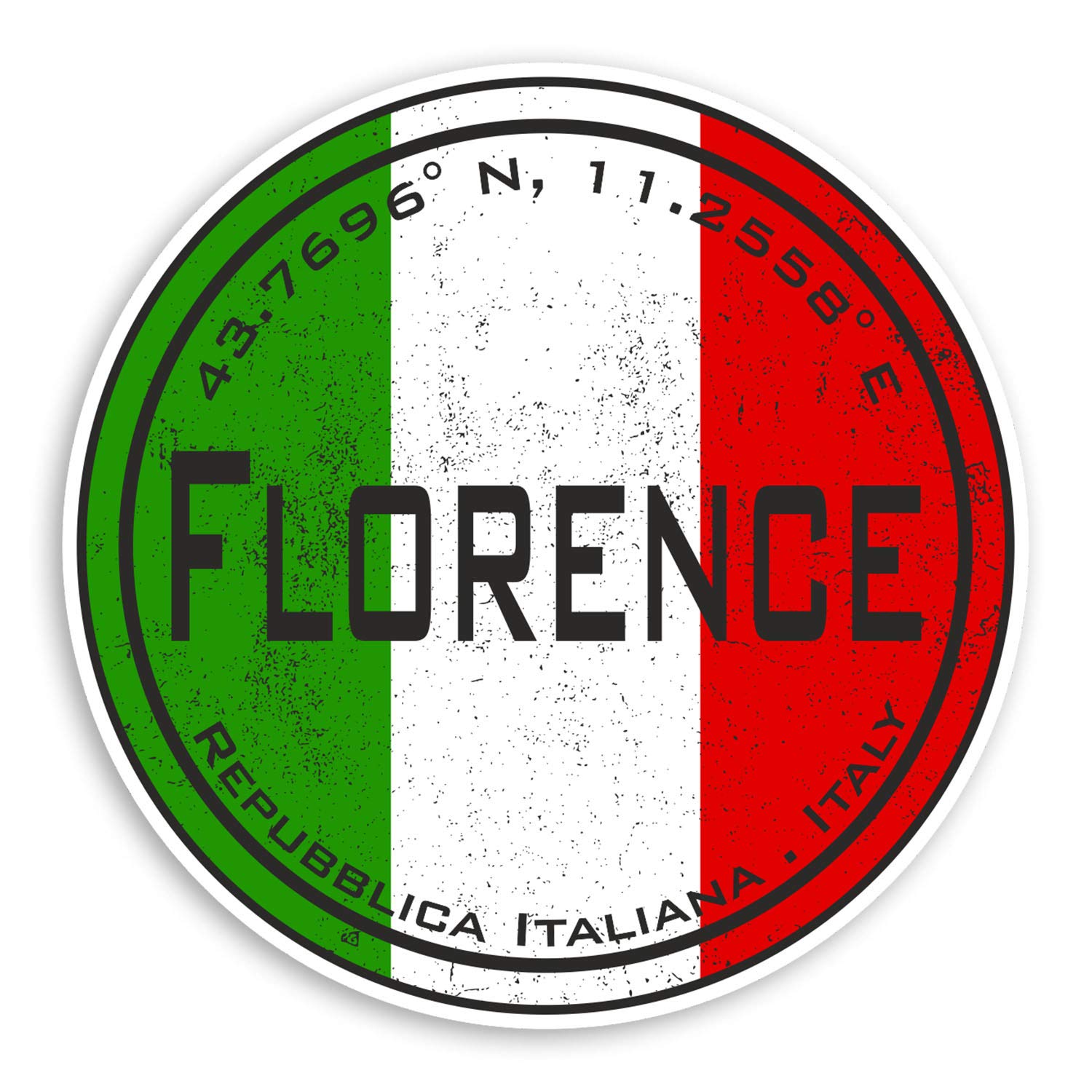 Destination Vinyl Ltd Multi 2 X 10Cm Florence Italy Vinyl Stickers - Flag Italian Sticker Luggage #20322 (10Cm Wide)