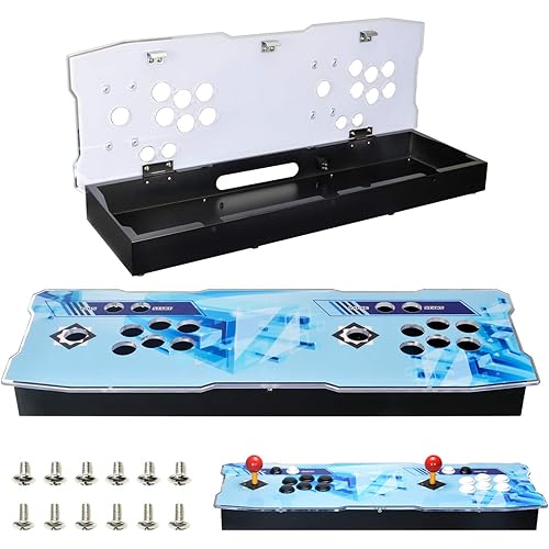 TAPDRA DIY Acrylic Panel and Metal Arcade Case kit for 2 Player 2P Joysticks Replacement Arcade Game Machine Cabinet Controller Arcade Stick Empty Box