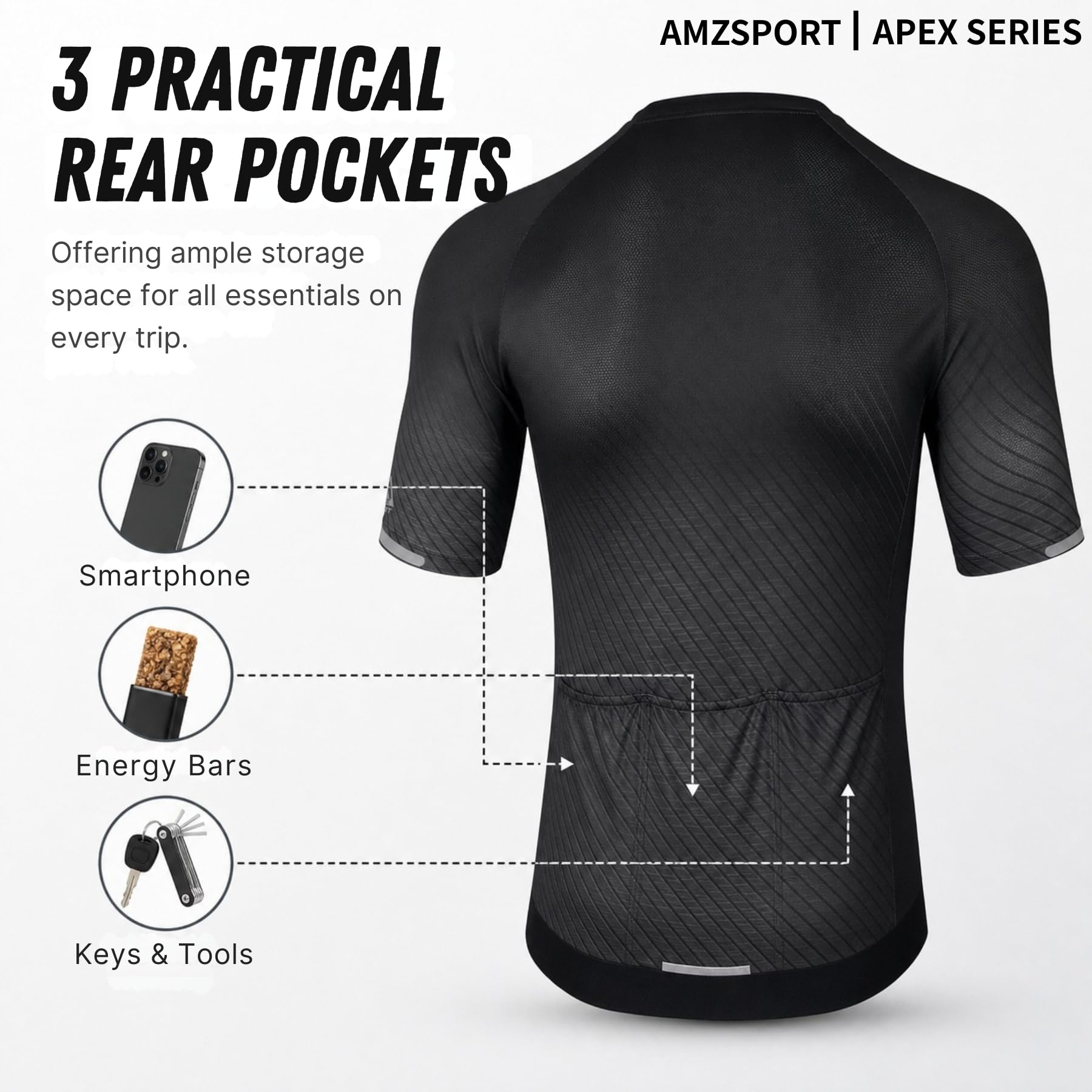 AMZSPORT Maglia Ciclismo Uomo Manica Corta Traspirante Estiva per Bici MTB Maglietta Maniche Corte Abbigliamento Ciclismo Asciugatura Rapida Magliette