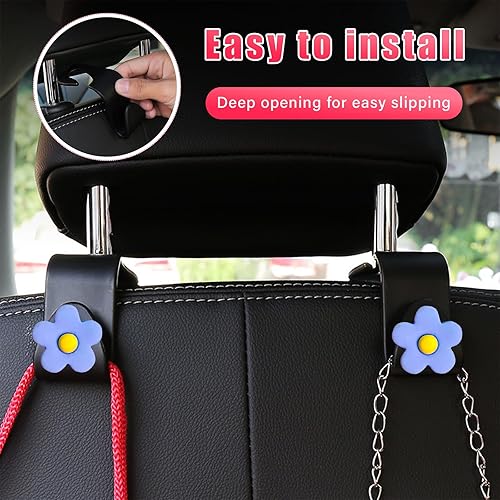 Miniatura 23 de Augeny 8 ganchos para reposacabezas de asiento de automóvil, organizador de almacenamiento para colgar ganchos de asiento de automóvil, ganchos