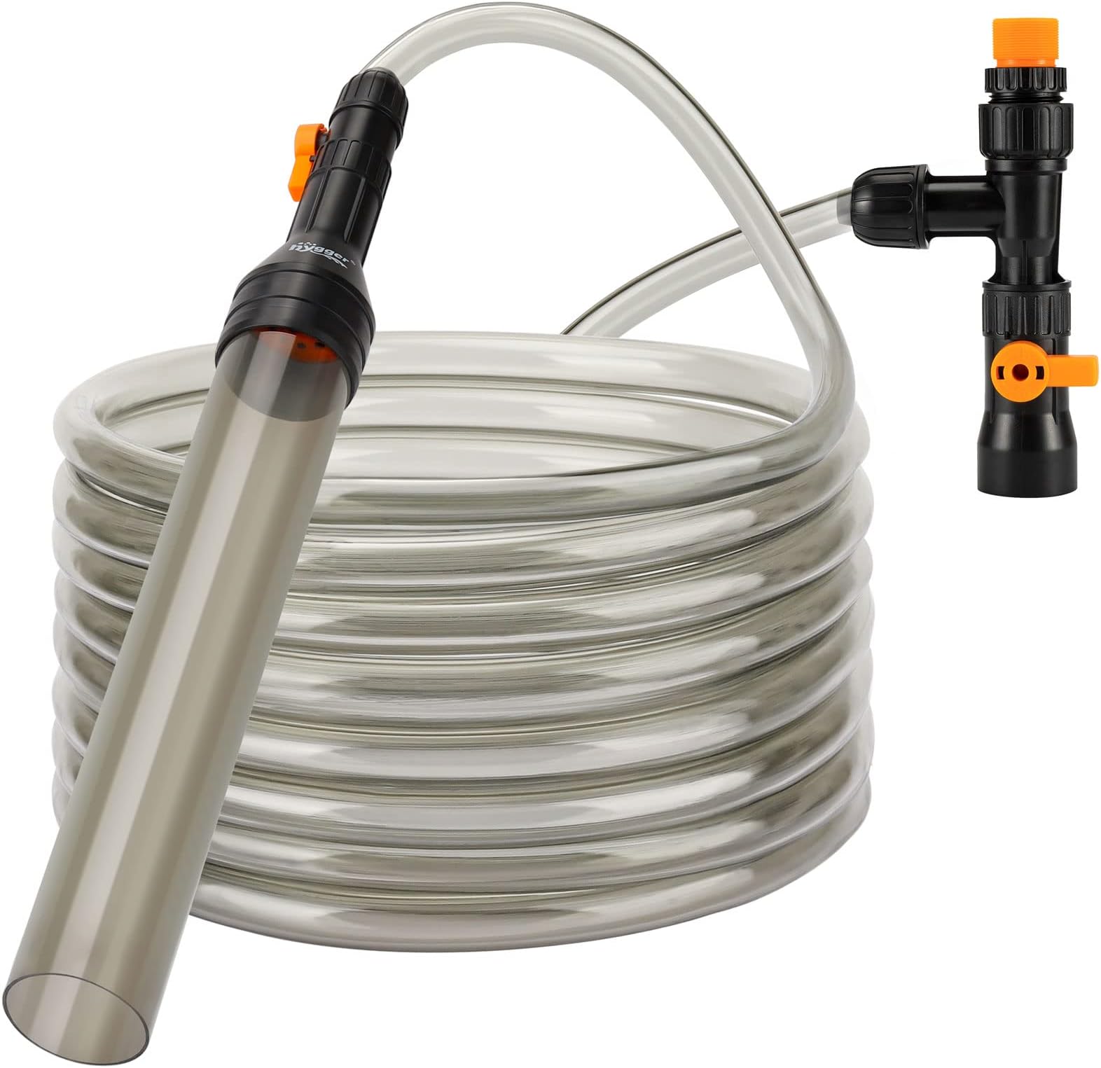 Bucket-Free Aquarium Water Change Kit Fish Tank Auto Siphon Pump Gravel Cleaner Tube with Long Hose Water Changer Maintenance Tool