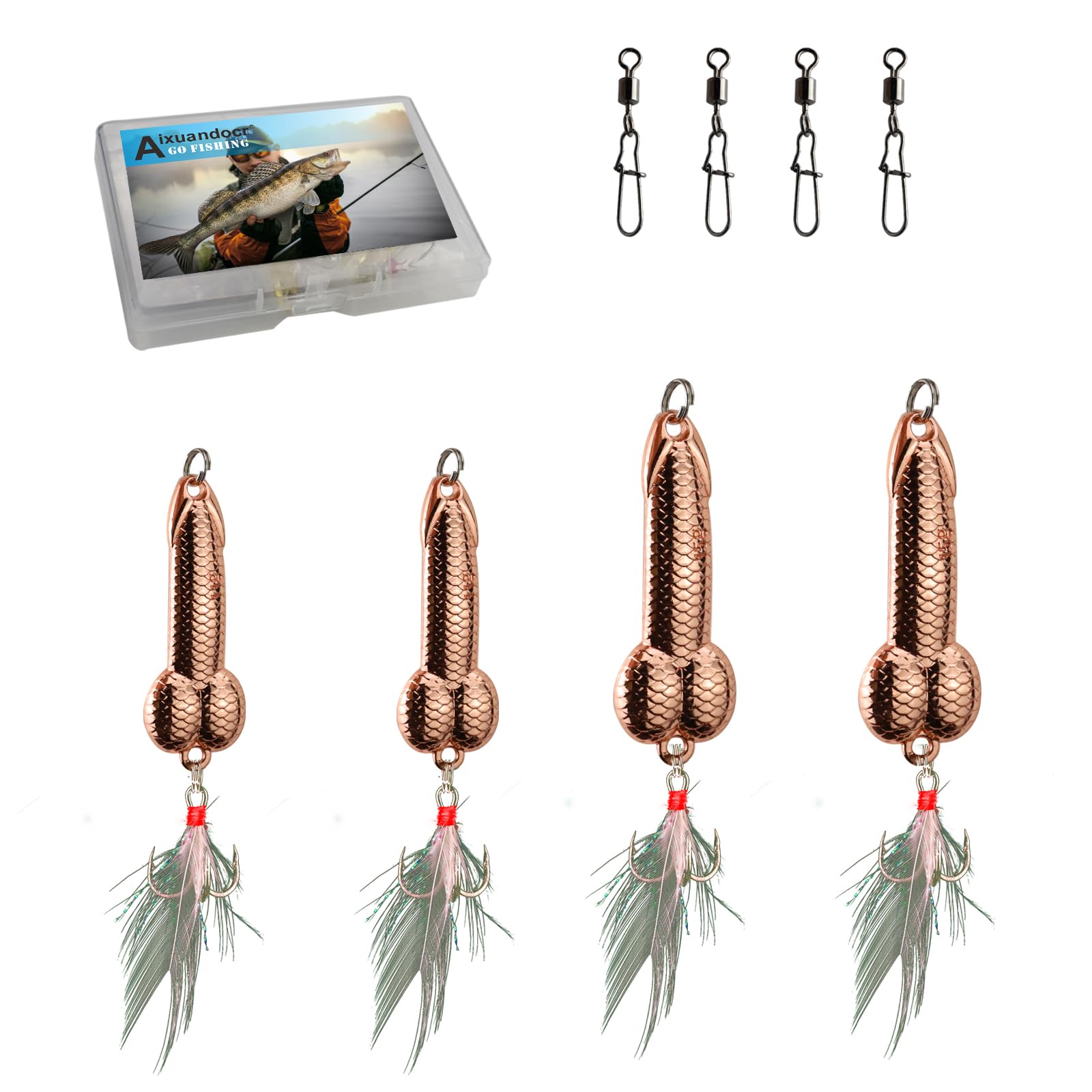 Bass Fishing Lure, Fishing Spoons, Topwater Fishing Lures with Trebles Hooks, Trout Fishing Lures, Fishing Tackle for Freshwater and Saltwater, Fishing Gifts for Men