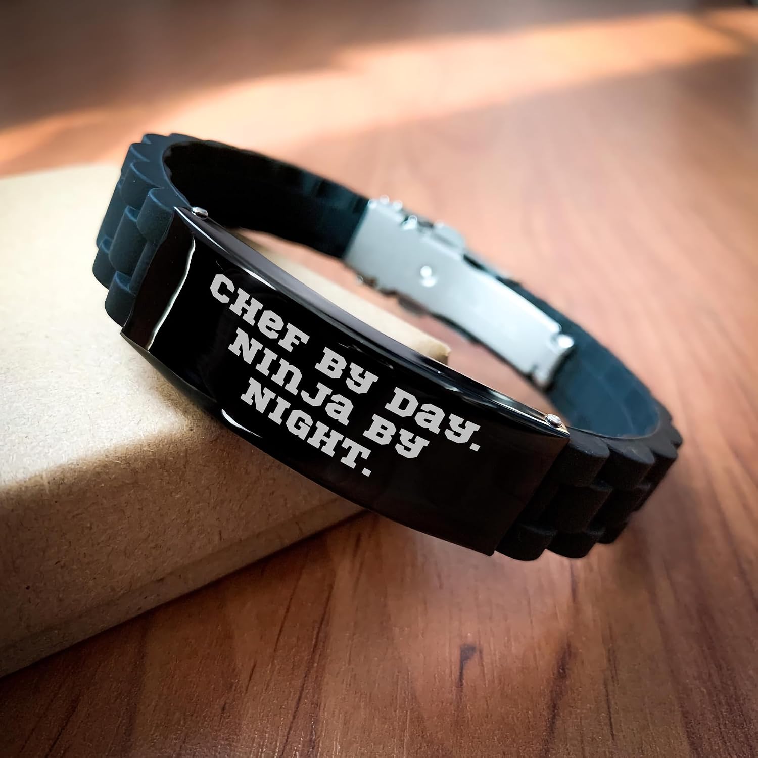 Chef By Day Ninja By Night Glide lock Clasp Birthday Unique Gift for Men or Women Perfect for the Adventurous Chef