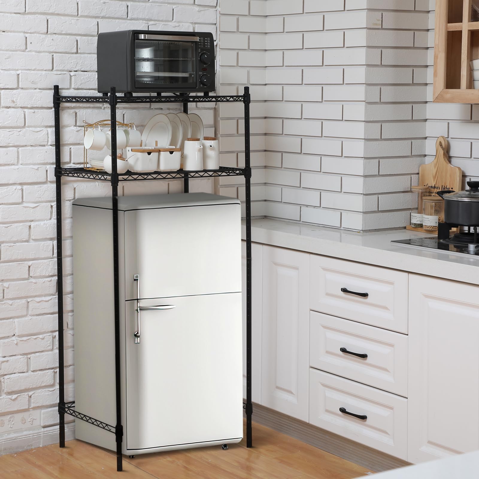 RGQSUN 55" Mini Fridge Organizer With 15 Pockets - Over The Door Hanging Storage For Dorm & Kitchen