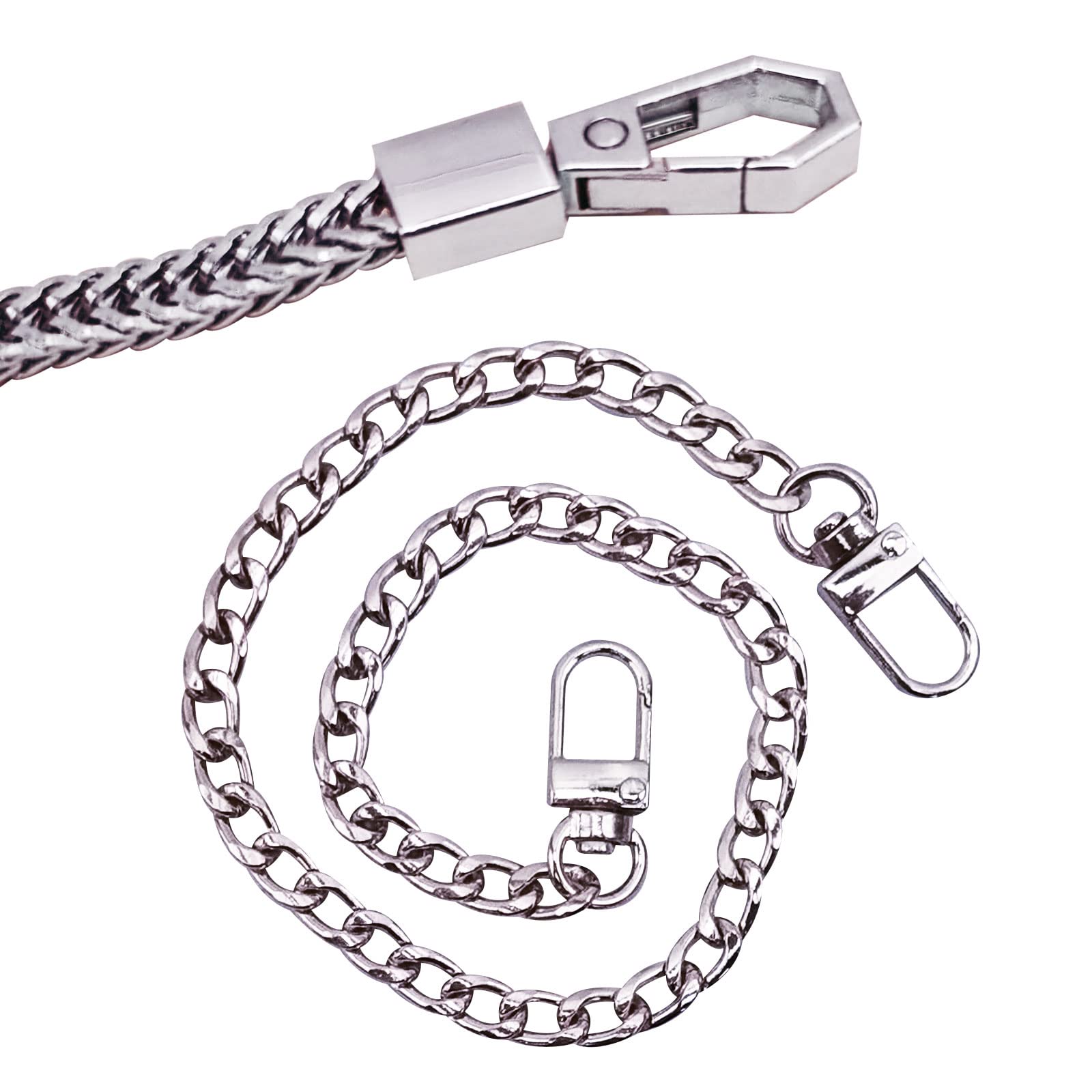 2 stuks tasketting 120 cm, metalen tasketting met gespen