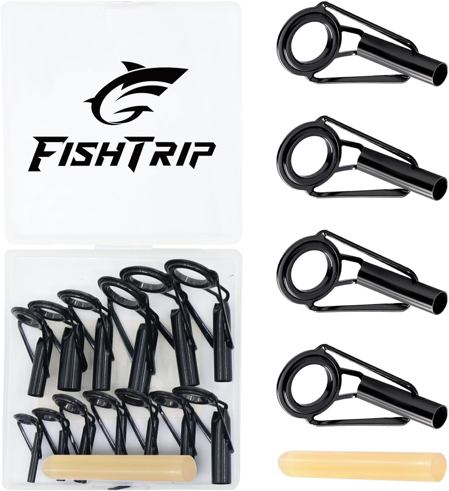 Rod Tip Repair Kit, 20/60/70/90/230pcs Fishing Rod Tips Replacement Kit Stainless Steel Ceramic Guides Ring Fishing Pole Eyelets Repair Kit