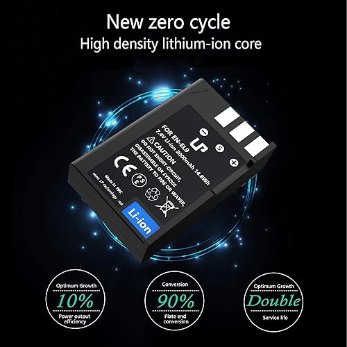 Miniatura 6 de Paquete de cargador de batería EN-EL9 EN EL9a, paquete de cargador LP compatible con cámaras Nikon D40, D40X, D60, D3000, D5000, repuesto para