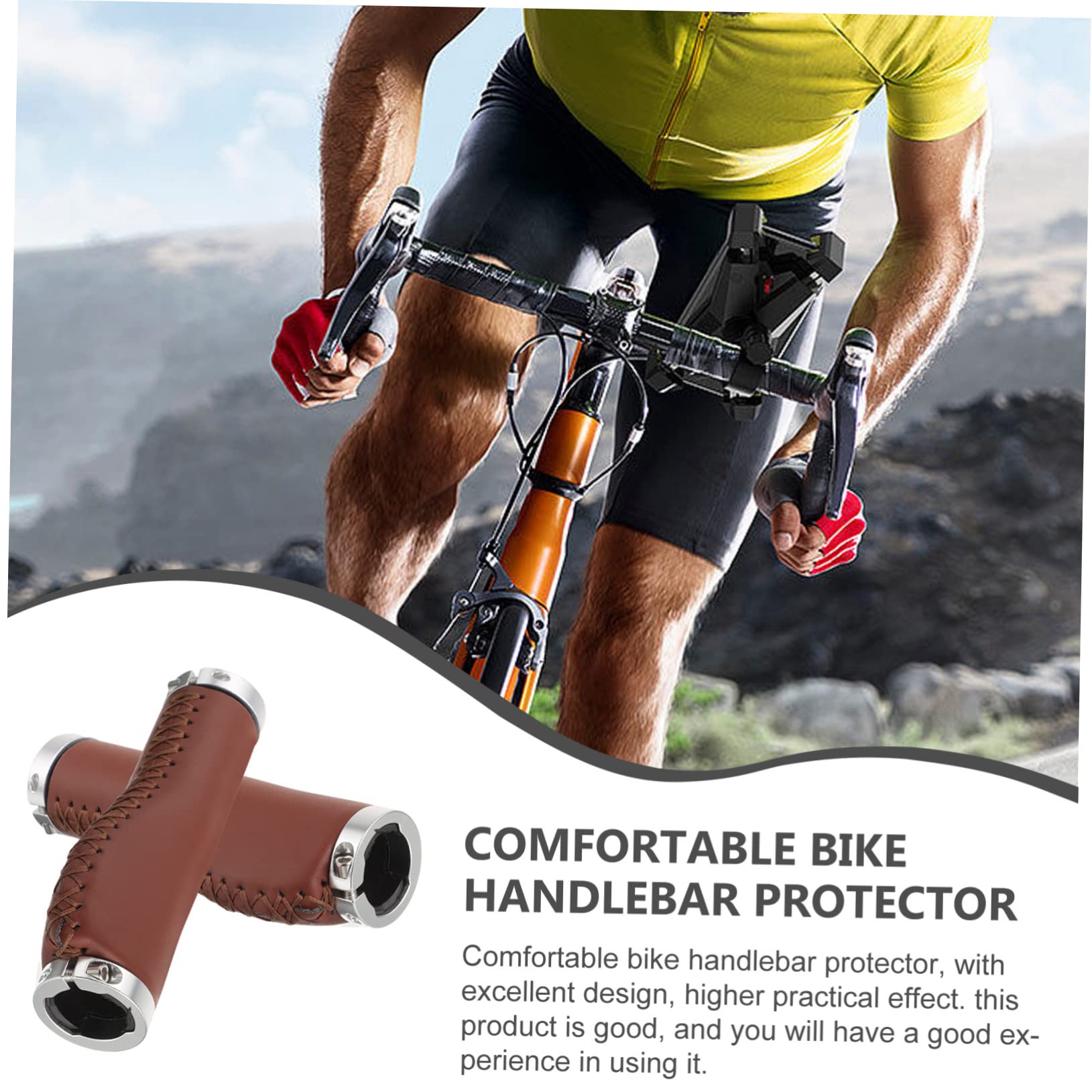 Toddmomy Poignée De Vélo Poignées De Vélo Noires Vélo Poignées Guidon Montagne Poignées De Guidon VTT Poignées De Guidon pour Vélo Poignée De Conduite Faux Cuir