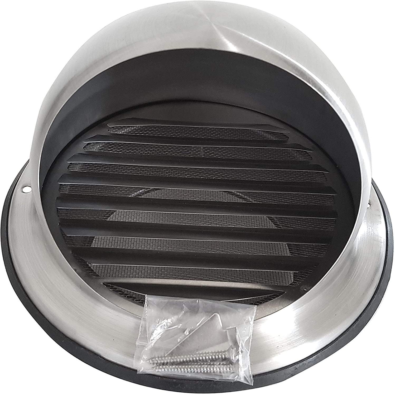 Grille de Protection météo en Acier Inoxydable avec moustiquaire Grille d'évacuation Air Entrant Air évacué Grille Ventilation Surpression Grille d'aspiration,100mm