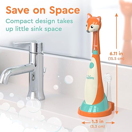 Miniatura 6 de Brusheez Cepillo de dientes sónico para niños pequeños, cepillo de dientes seguro y suave para edades de 1 a 3 años con temporizador integrado