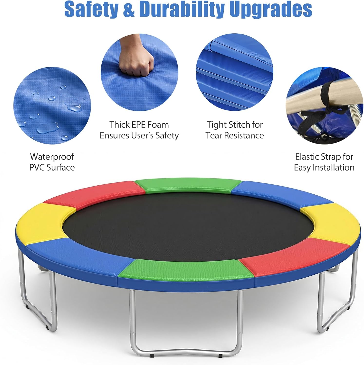 Trampoline Replacement Safety Pad, Spring Cover for 10ft 12ft 14ft 15ft Trampolines, Trampoline Accessories