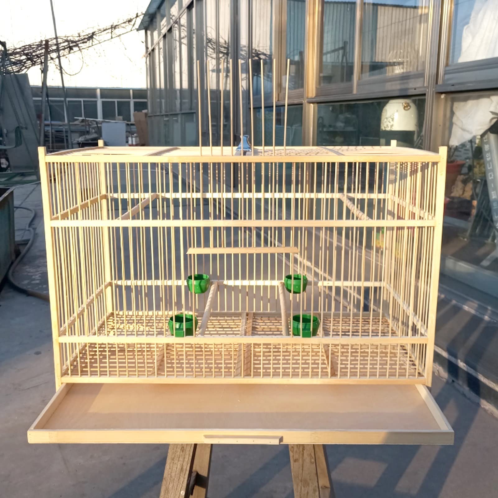 竹製ハンドメイド鳥かご竹細工横45cm✕縦30cm奥行き28cm止まり木付き Amazon.co.jp: 鳥かご 竹バードコックケージ50cm手作りの伝統的