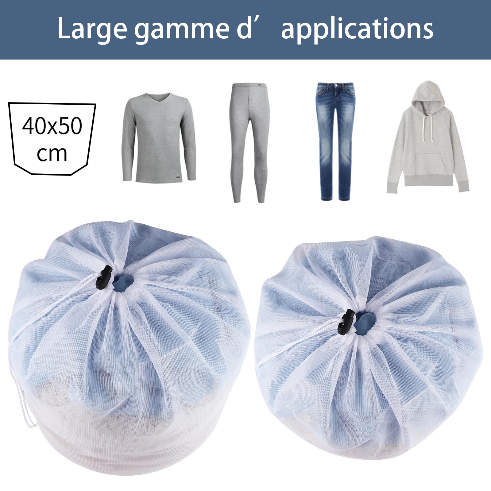 2 Pezzi Sacchetti Lavatrice Biancheria, Sacchetto Lavatrice 30 x 40 cm, Retina per Lavatrice con Cerniera Nascosta, Retine per Lavatrice Impedisce ai Vestiti di Deformarsi e Sgualcirsi