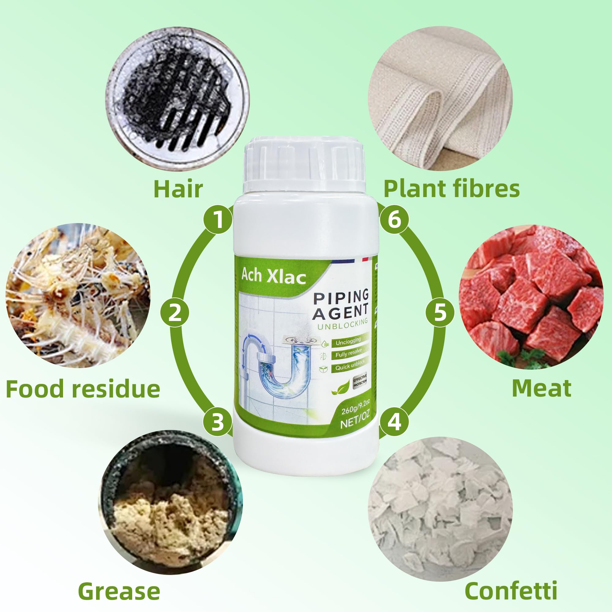 Detergente schiumogeno, potente detergente per lavello e scarico, per tubi Wild Tornado, detergente per scarico lavello, schiuma veloce per tubazioni di servizi igienici da cucina, pulizia rapida, 3