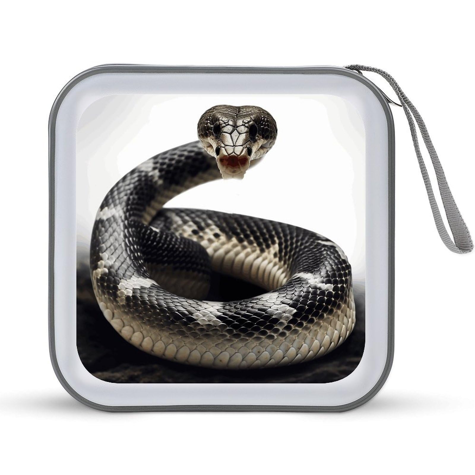VstaDank Cobra Snake CD Case DVD Holder Storage Portable Carry Binder Holder Wallet Large Storage Disc Wallet Bag Hard Plastic DVD Disc Case Large Media Binder 40 Capacity